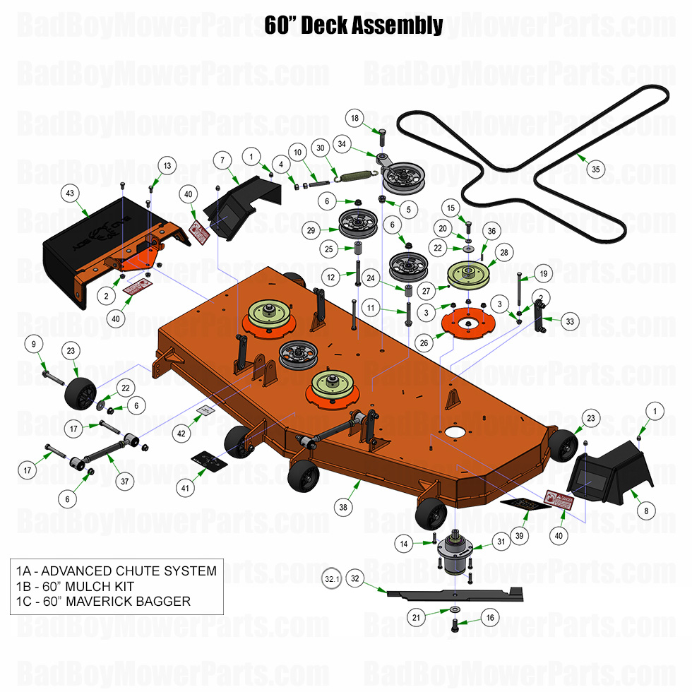 3723 - Bad Boy Mower Parts Lookup > 2025 > Maverick > 60\" Deck Assembly